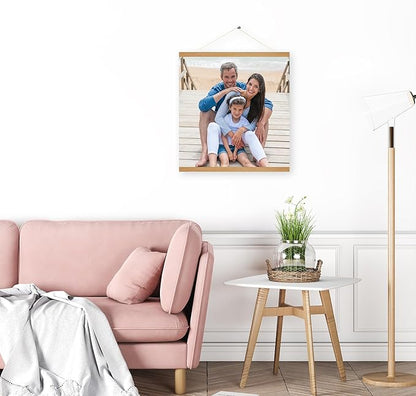 SZDHHH Custom Photo Prints with Magnetic Hanger Frame Canvas Poster Prints With Your Photos Personalized Hanging Poster Pictures Wall Art Decor Framed for Home Decor Gifts Keepsakes (20" Lx20 W)