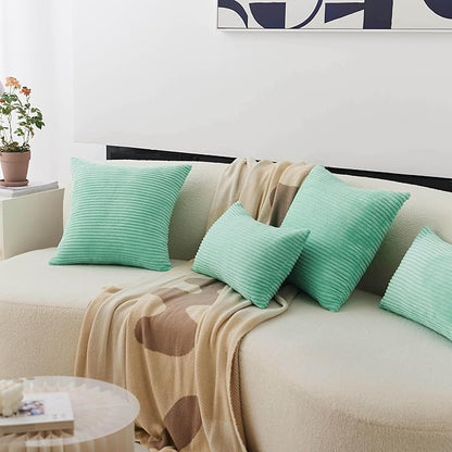 Home Brilliant Throw Pillows for Couch 18x18 Spring Pillow Covers Set of 2 Soft Textured Velvet Accent Pillowcases for Girl Dorm Sofa Decor, 45 cm x 45 cm, 18 x 18 Inch, Aqua Blue