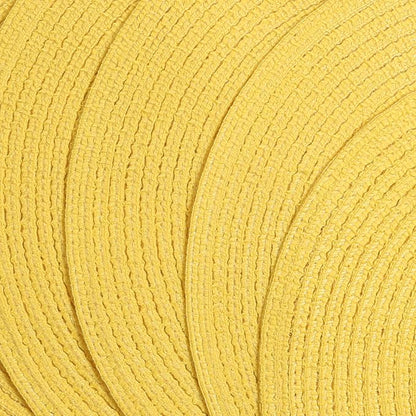 SHACOS Round Braided Placemats Set of 4 Washable Kitchen Table Place Mats Doilies Table Mats for Home Wedding Party Dining Table Decor (Yellow, 4)