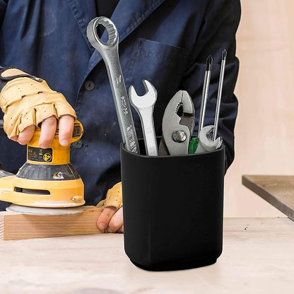 Acrimet Jumbo Pencil Holder, Pen Cup, Caddy Super-Sized Desktop Organizer for Students, Artists and Professionals (Plastic) (Black Color)