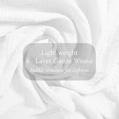 Threadmill Summer Queen Size Blanket| 4 Layer Cotton Gauze | Lightweight, Breathable, and Cozy for All Seasons | Versatile Muslin Blanket for Couch, Bed | White