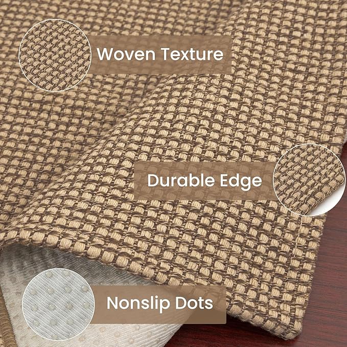 IOHOUZE Small Area Rug 2x3 Washable Woven Rugs for Entryway Non Slip Rubber Backed Kitchen Rugs Indoor Outdoor Doormat Throw Rug Floor Carpet for Entrance Front Door, Orange/Tan/Brown