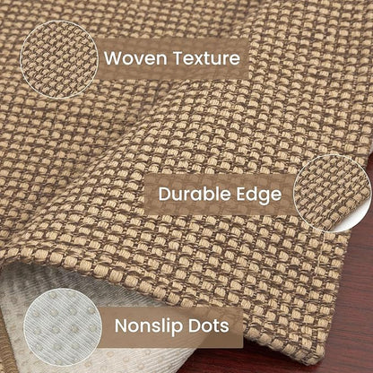 IOHOUZE Small Area Rug 2x3 Washable Woven Rugs for Entryway Non Slip Rubber Backed Kitchen Rugs Indoor Outdoor Doormat Throw Rug Floor Carpet for Entrance Front Door, Orange/Tan/Brown