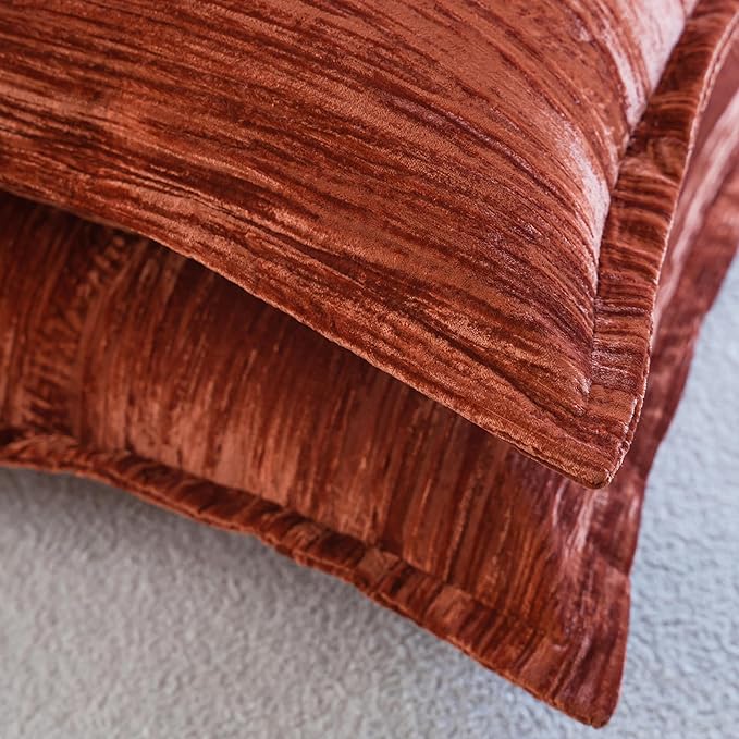 Neelvin Set of 2 Velvet Decorative Throw Pillow Covers 18x18 Inch Brown Modern Luxury Cushion Covers Textured Pillow Cases for Living Room Home Decor Couch Sofa