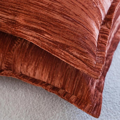 Neelvin Set of 2 Velvet Decorative Throw Pillow Covers 18x18 Inch Brown Modern Luxury Cushion Covers Textured Pillow Cases for Living Room Home Decor Couch Sofa