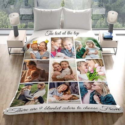 Personalized Gifts for Mom from Daughter Custom Blankets with Photos and Text Multiple Colors Sizes Soft Flannel Gifts for Women Birthday Gifts for Mom
