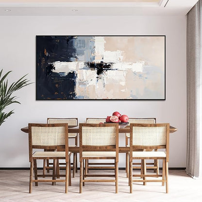 Abstract Wall Art Decor Oversized Framed Wall Art Pictures for Living Room Black and White Wall Art Decor Large Abstract Canvas Art Wall Decor Modern White Wall Art Prints Bedroom Office Decor 29" X 58"