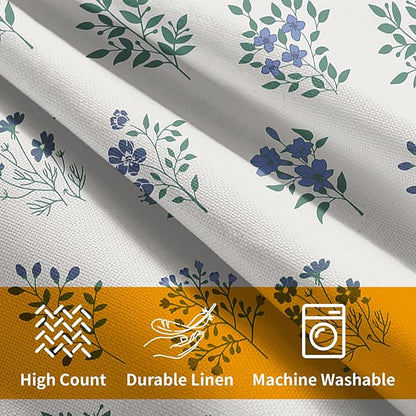 Blue Green Block Print Pillow Covers 20x20 Set of 2 Decorations Vintage Floral Throw Pillow Covers Decor Rustic Pillowcases Flower Pattern Farmhouse Cozy Soft for Sofa Bed Chair Home Decorative