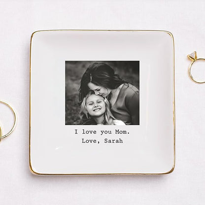 UrbanNEST Custom Photo Trinket Tray, Personalized Jewelry Holder, Grandma Jewelry Dish, Mom Ring Dish, Gifts for Mom from Daughter, Grandma Photo Gift, Trinkets Home Decor, Christmas 2025