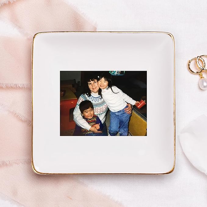 UrbanNEST Custom Photo Trinket Tray, Personalized Jewelry Holder, Grandma Jewelry Dish, Mom Ring Dish, Gifts for Mom from Daughter, Grandma Photo Gift, Trinkets Home Decor, Christmas 2025