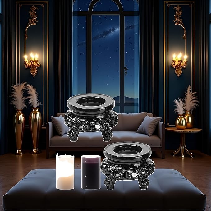 2Pcs Black Wooden Display Stand for Crystal Sphere Quartz Ball Holder Hollow Wood Stand Base for Sphere Globe Stone Decoration Display Pedestals Home Decor, Crystal Ball Stand
