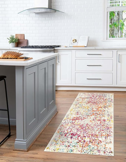 Rugs.com Arlington Collection Rug – 11 Ft Runner Light Multi Medium-Pile Rug Perfect for Hallways, Entryways