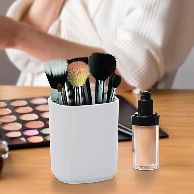Acrimet Jumbo Pencil Holder, Pen Cup, Caddy Super-Sized Desktop Organizer for Students, Artists and Professionals (Plastic) (White Color)