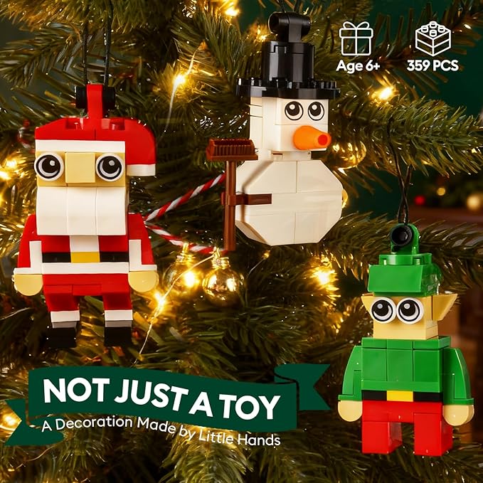 Christmas Advent Calendar 2025 for Kids: 12 Days Countdown Calendar Building Block Toys Set, Xmas Tree Ornaments Decor, White Elephant Christmas Gifts Stocking Stuffers for 6-10 Year Old Boys and Girls