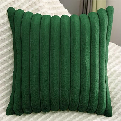 2 Pack 22x22 Pillow Cover Velvet Pillow Covers, Faux Fur Square Throw Pillow Covers for Living Room Decorations Throw Pillow Case, Throw Pillow Cover Cushion Cover for Sofa Bedroom Car, Dark Green