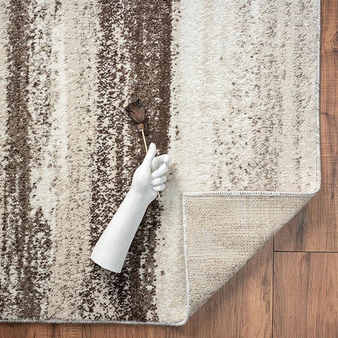 LUXE WEAVERS Rug Modern Area Rug Stain Resistant, Brown/Size 6x9