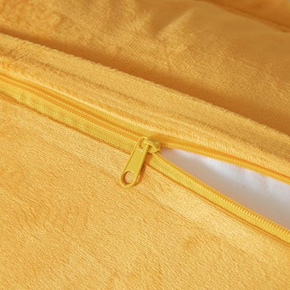 Yaertun Pack of 2 Chenille Textured Decorative Throw Pillow Covers Accent Solid Cushion Cover Soft Cozy Pillow Case with Velvet Back for Couch Sofa Bed Living Room 26x26 Inch Yellow