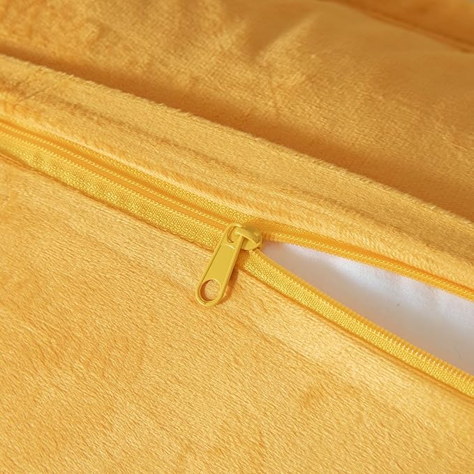 Yaertun Pack of 2 Chenille Textured Decorative Throw Pillow Covers Accent Solid Cushion Cover Soft Cozy Pillow Case with Velvet Back for Couch Sofa Bed Living Room 18x18 Inch Yellow