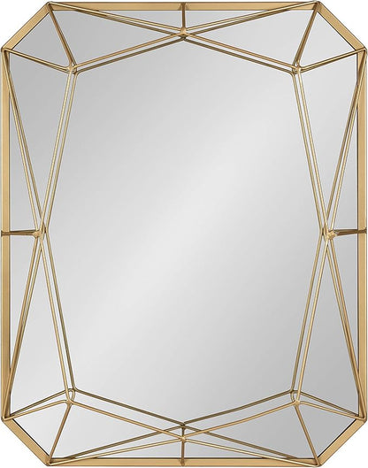 Kate and Laurel Keyleigh Modern Glam Geometric Shaped Metal Accent Wall Mirror, Gold