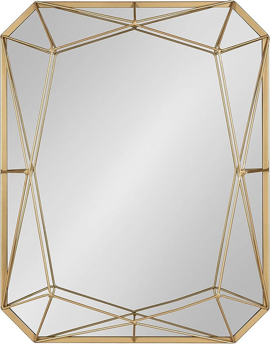 Kate and Laurel Keyleigh Modern Glam Geometric Shaped Metal Accent Wall Mirror, Gold
