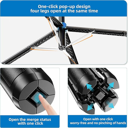Selfie Stick Phone Tripod-71 Cell Phone Holder with Remote, 1/4" Screw Thread Adapter, Travel Tripod for Recording, Video and Picture, Compatible with iPhone, Android, Camera & Gopro