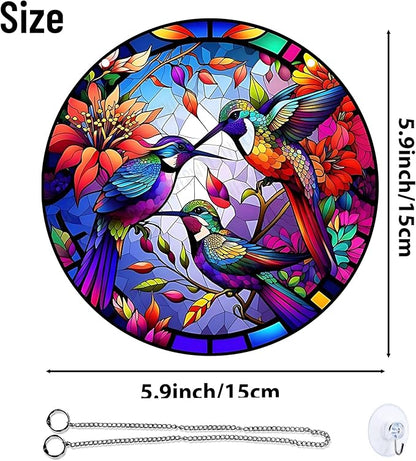 Colorful Acrylic Sun Catcher Window Decor - Rainbow Maker with Hook & Chain, SunCatcher Window Pendant Decoration Gift for Indoor Outdoor (Style 2)