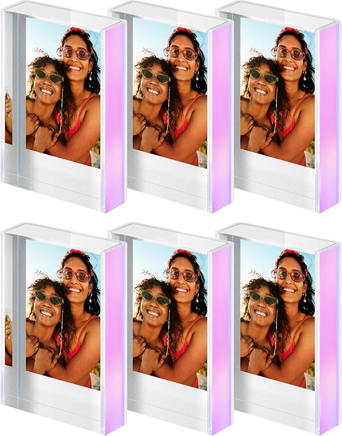 WINKINE Polaroid Frame, Instax Mini Film Frames for Photos, Small Picture Frames 2x3 for Fujifilm Instax Mini Films, Freestanding Sliding Acrylic Polaroid Picture Frame