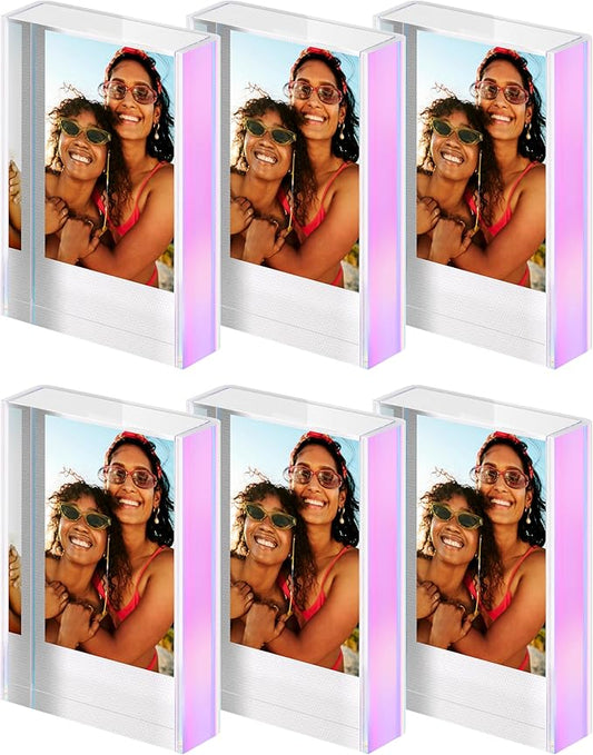 WINKINE Polaroid Frame, Instax Mini Film Frames for Photos, Small Picture Frames 2x3 for Fujifilm Instax Mini Films, Freestanding Sliding Acrylic Polaroid Picture Frame
