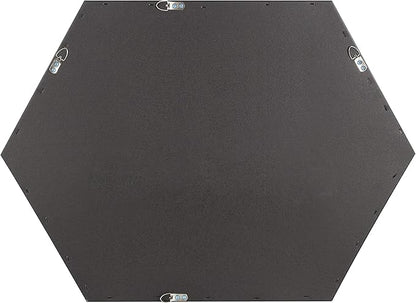 Kate and Laurel Rhodes Modern Hexagon Wall Mirror, 24" x 36", Gold, Chic Geometric Wall Mirror