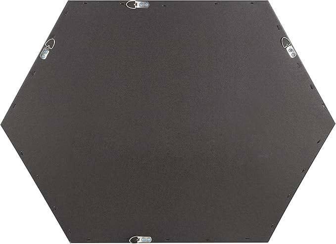 Kate and Laurel Rhodes Modern Hexagon Wall Mirror, 24.75 x 36.75, Silver, Chic Geometric Wall Mirror