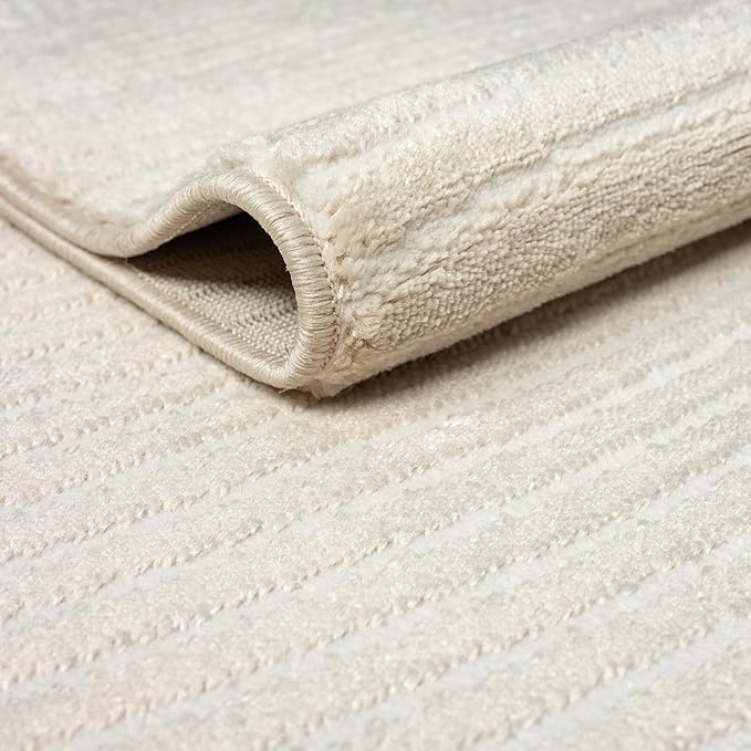 Abani Neutral Beige Area Rug 10' x 14' for Living Room, Bedroom - Zen Reiki Circles Pattern - Durable & Easy to Clean