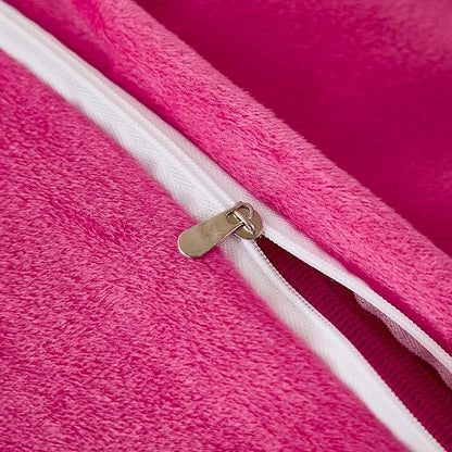 Uhamho Set of 2 Standard Pillowcases Faux Fur Throw Pillow Covers Queen Size Shams Soft Velvet Decorative Zipper Closure (Hot Pink, 20"x26")