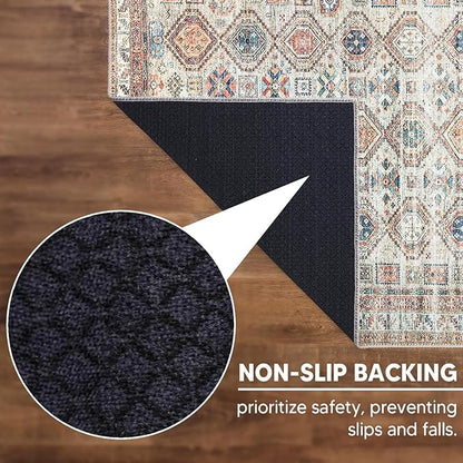 Keen Home Design 2x3 Rug - Machine Washable Entry Rug with Non-Slip Backing, Ideal for Enteryway, Kitchen, Bathroom, Laundry Room - Vintage, Easy Clean, Durable, Low Pile Rug - (2' x 3')