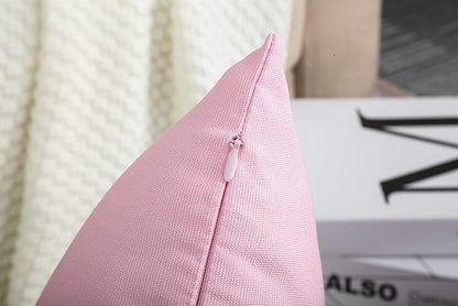 TangDepot Handmade Decorative Solid 100% Cotton Canvas Throw Pillow Covers/Pillow Shams, (22"x22", Salmon Pink)