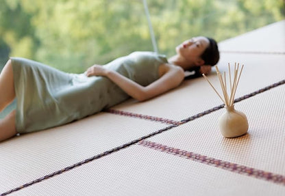 BLUEME Calm-Osmanthus & Sandalwood, 5.92 Fl Oz Wellness Diffuser, Contains Essential Oil, Sustainable, Hand Finished, Premium, Luxury Ceramic, Natural Rattan Reeds