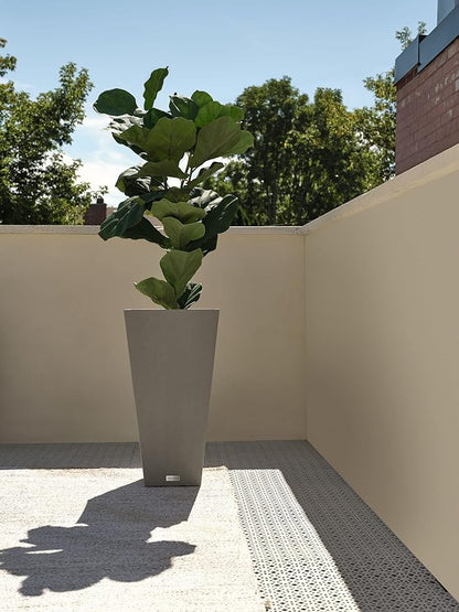 Veradek V-Resin Indoor/Outdoor Taper Planter (26 inch, Grey)