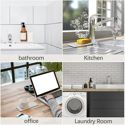 2 PCS Water Absorbent Diatomite Coasters (9.5" x 4"), Grooved Design, Water Absorbing Stone Used for Hand Soaps & Plants & toiletries in The Modern Home