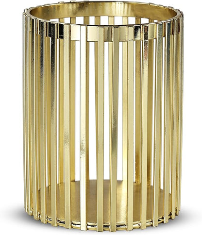 Gold Pen Holder for Desk Aesthetic, Pencil Holder for Desk, Makeup Brush Holder for Vanity, Makeup Brushes Holder, Gold Desk Organizers and Accessories for Women Girls