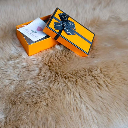 Genuine Sheepskin Rug New Zealand Fluffy Lambskin Rug, Natural Luxury Sheepskin Throw for Bedroom Living Room Children's Room - Premium Area Rug Chair Cover (2×6 Feet, Worm Brown)