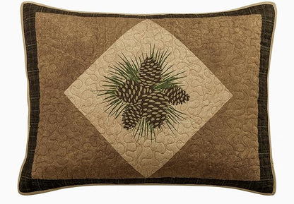 Donna Sharp Twin Polyester Bedding Set - 2 Piece - Antique Pine Lodge Quilt Set with Twin Quilt and Standard Pillow Sham - Machine Washable