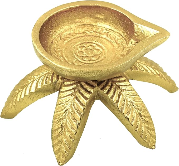Shubhkart Engraved Petal Diya in Octopus Shape - Deepam/Deep/Festival Diya - Long Lasting for Puja, Return Gift, Very Light, Medium Size Oil Lamp for Home Decor