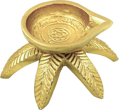 Shubhkart Engraved Petal Diya in Octopus Shape - Deepam/Deep/Festival Diya - Long Lasting for Puja, Return Gift, Very Light, Medium Size Oil Lamp for Home Decor