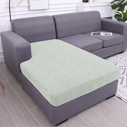 hyha Couch Cushion Covers, Stretch Sofa Seat Cushion Slipcover, Sectional Couch Covers L Shape with Elastic Bottom for Sectional Sofa(Chaise, Light Grey)