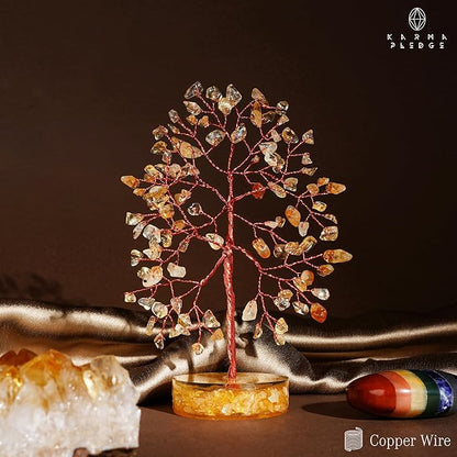Crystal Tree for Home and Office Decor, Citrine Chakra Healing Stones Handmade Feng Shui Bonsai Tree of Life for Positive Energy, Money, Good Luck, Christmas Decor, Birthday Gifts for Women, Mom