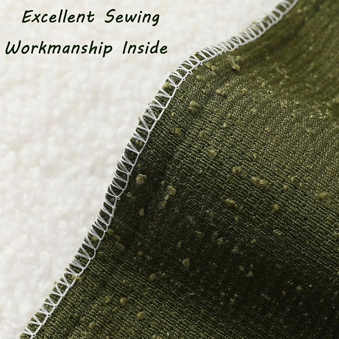 FUTEI Pack of 2 Moss Green Decorative Throw Pillow Covers 16x16 Inch Soft Cozy Solid Boucle Textured Cushion Case,Modern Home Decor for Couch Bed Living Room