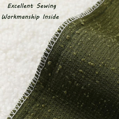 FUTEI Pack of 2 Moss Green Decorative Throw Pillow Covers 12x20 Inch Soft Cozy Solid Boucle Textured Lumbar Pillow Cases,Modern Home Decor for Couch Bed Living Room