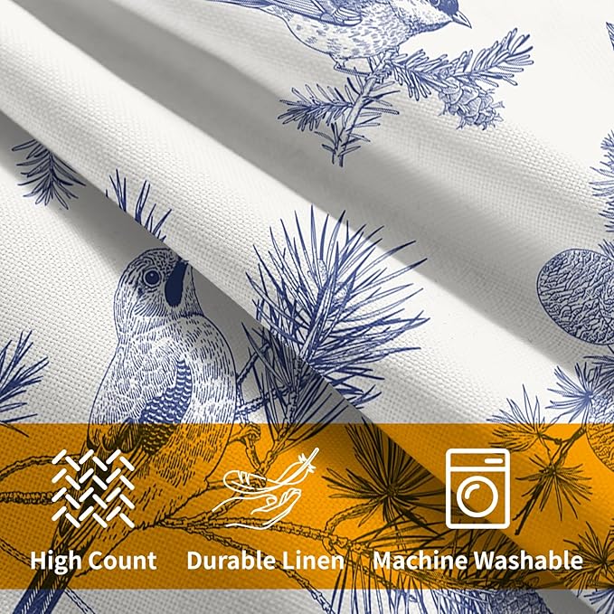 White Blue Bird Pillow Covers 24x24 Set of 2 Decorations Chinoiserie Vintage Throw Pillow Covers Decor Rustic Pillowcases Oriental Pattern Farmhouse Cozy Soft for Sofa Bed Chair Home Decorative