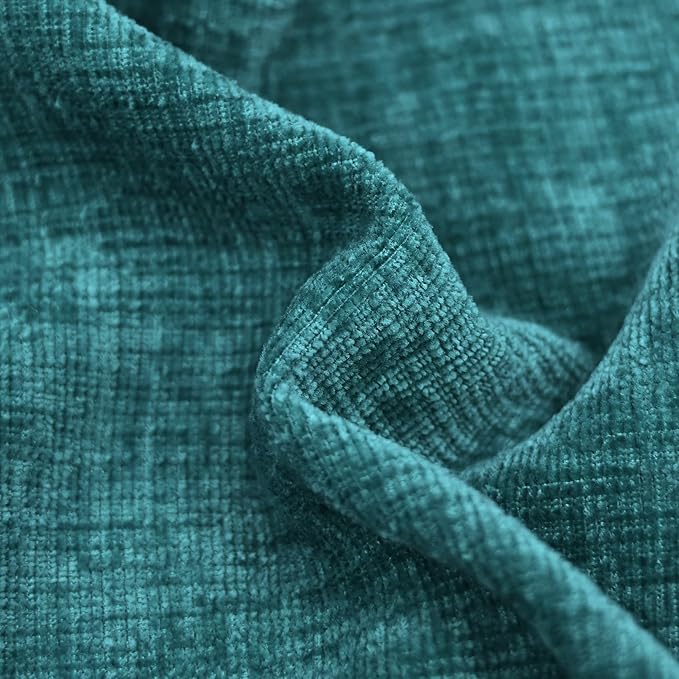 CaliTime Throw Pillow Covers Decorative 12 X 20 Inches Pack of 2 Cotton Thread Stitching Edges Solid Dyed Soft Chenille Cushion Cases for Couch Sofa Bed Living Room Farmhouse Teal