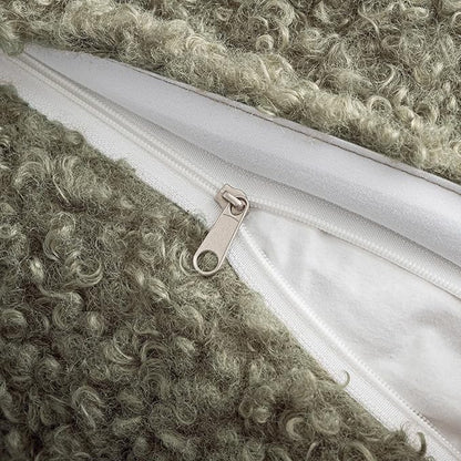 MIULEE Pack of 2 Throw Pillow Covers 18x18 Inch Sage Green Faux Fur Decorative Sherpa Spring Pillow Covers Fuzzy Accent Soft Sheepskin Fleece Cushion Cases for Boho Home Decor Couch Living Room Bed