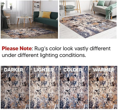 Keen Home Design Area Rugs - 2x18 Non-Shedding, Abstract Rugs for Kitchen, Living Room, Bedroom, Dining Room, Entryway - Size: 2'8" x 18', Multi